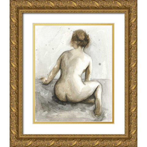 Figure in Watercolor I Gold Ornate Wood Framed Art Print with Double Matting by Meagher, Megan