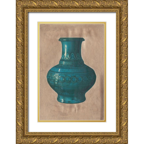 Chinese Earthenware I Gold Ornate Wood Framed Art Print with Double Matting by Vision Studio