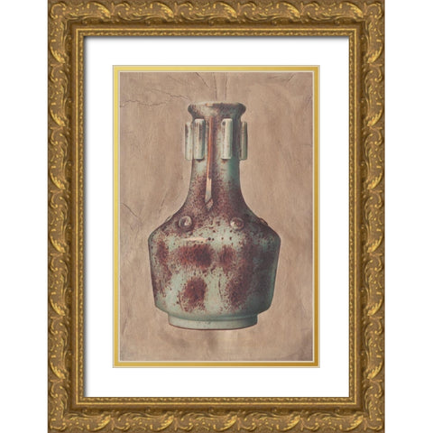 Chinese Earthenware II Gold Ornate Wood Framed Art Print with Double Matting by Vision Studio