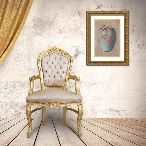 Chinese Earthenware IV Gold Ornate Wood Framed Art Print with Double Matting by Vision Studio