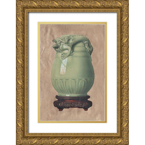 Chinese Earthenware VI Gold Ornate Wood Framed Art Print with Double Matting by Vision Studio