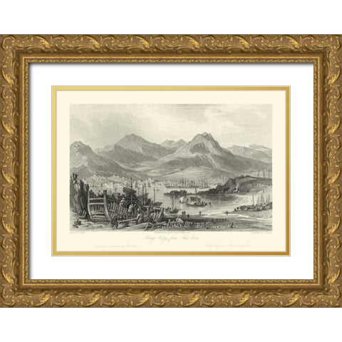 Scenes in China IV Gold Ornate Wood Framed Art Print with Double Matting by Allom, T.