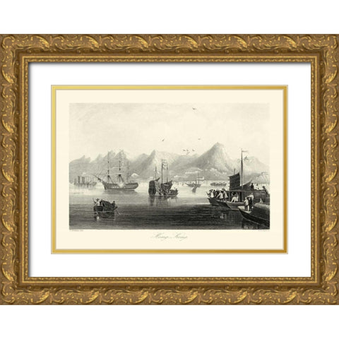 Scenes in China XII Gold Ornate Wood Framed Art Print with Double Matting by Allom, T.