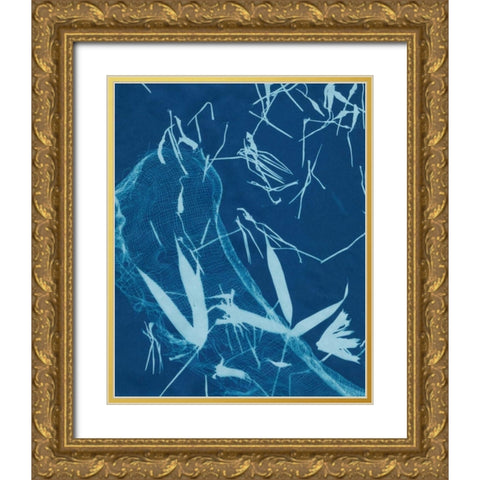 Cyanotype No.5 Gold Ornate Wood Framed Art Print with Double Matting by Stramel, Renee W.