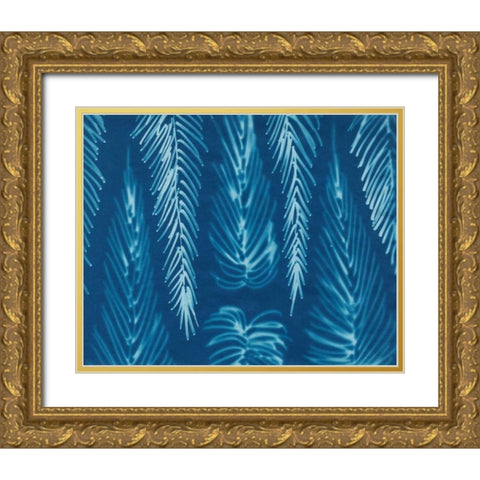 Cyanotype No.7 Gold Ornate Wood Framed Art Print with Double Matting by Stramel, Renee W.