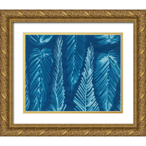 Cyanotype No.8 Gold Ornate Wood Framed Art Print with Double Matting by Stramel, Renee W.