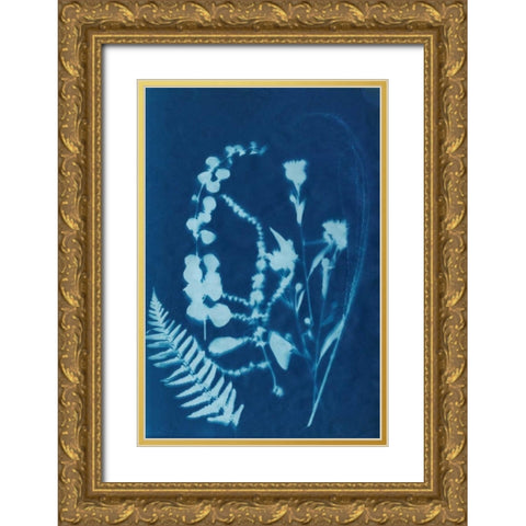 Cyanotype No.16 Gold Ornate Wood Framed Art Print with Double Matting by Guthrie, Jenna