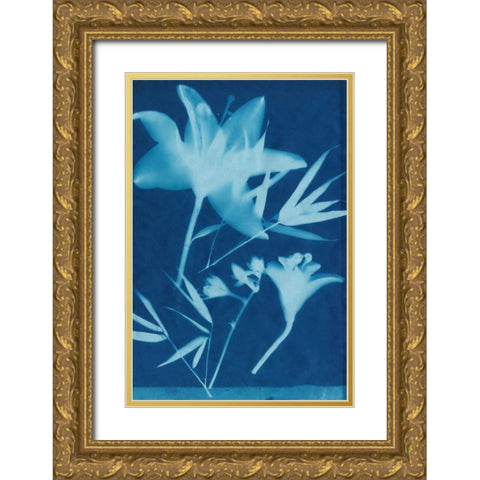 Cyanotype No.18 Gold Ornate Wood Framed Art Print with Double Matting by Guthrie, Jenna