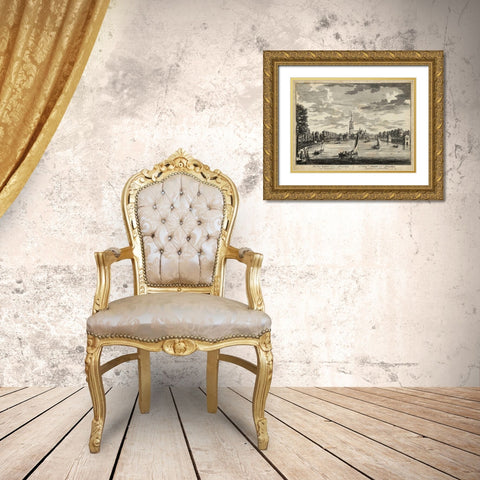 Views of Amsterdam VII Gold Ornate Wood Framed Art Print with Double Matting by Visher, Nicolaus