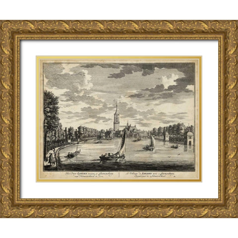 Views of Amsterdam VII Gold Ornate Wood Framed Art Print with Double Matting by Visher, Nicolaus