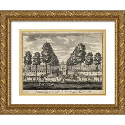 Views of Amsterdam VIII Gold Ornate Wood Framed Art Print with Double Matting by Visher, Nicolaus