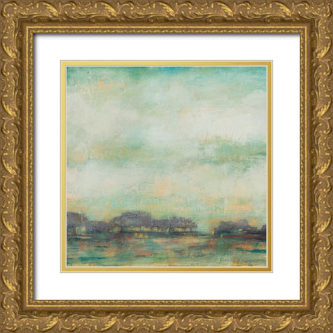 Treeline Sunrise I Gold Ornate Wood Framed Art Print with Double Matting by Goldberger, Jennifer