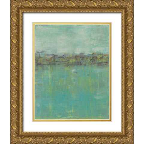 Horizon Line Abstraction II Gold Ornate Wood Framed Art Print with Double Matting by Goldberger, Jennifer