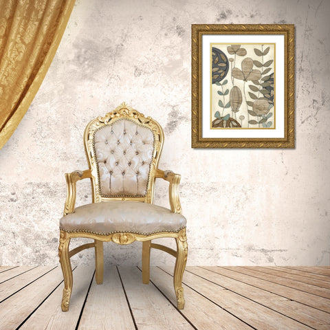 Garden Contours II Gold Ornate Wood Framed Art Print with Double Matting by Vess, June Erica