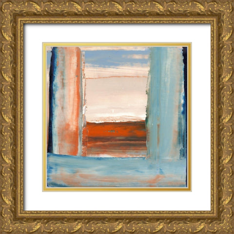 Orange and Blue I Gold Ornate Wood Framed Art Print with Double Matting by Gordon, Sharon