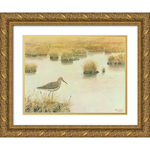 Waiting Gold Ornate Wood Framed Art Print with Double Matting by Sutton, George