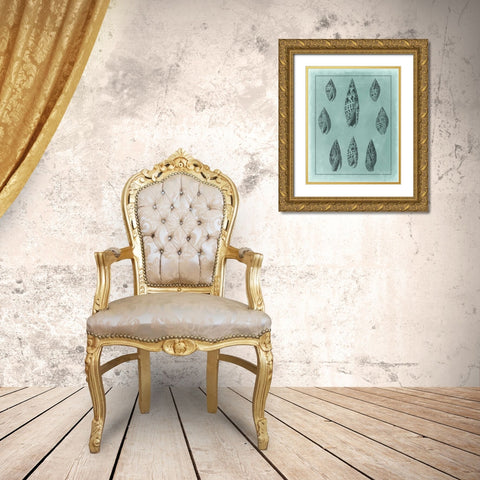 Spa Shell Collection IV Gold Ornate Wood Framed Art Print with Double Matting by Vision Studio