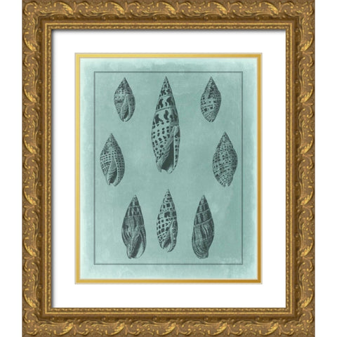 Spa Shell Collection IV Gold Ornate Wood Framed Art Print with Double Matting by Vision Studio