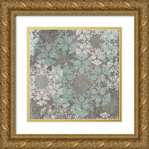 Rosette Profusion I Gold Ornate Wood Framed Art Print with Double Matting by Goldberger, Jennifer