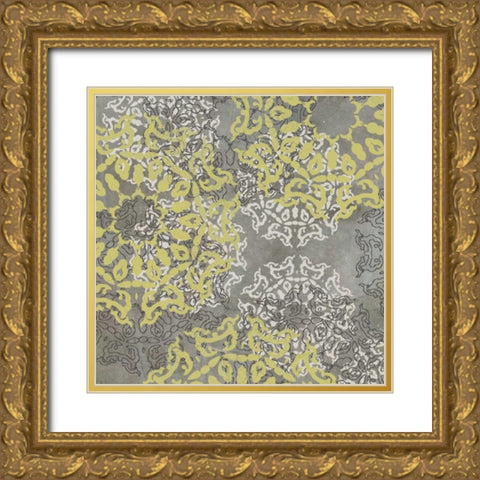 Rosette Profusion II Gold Ornate Wood Framed Art Print with Double Matting by Goldberger, Jennifer
