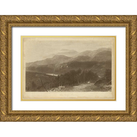 The Smoky Mountains Gold Ornate Wood Framed Art Print with Double Matting by R. Hinshelwood