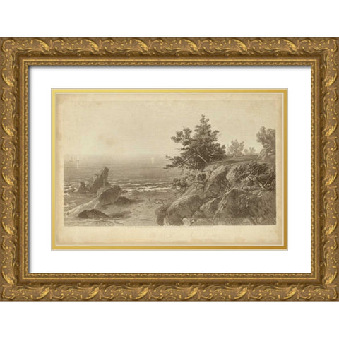 On the Beverly Coast Massachusetts Gold Ornate Wood Framed Art Print with Double Matting by R. Hinshelwood