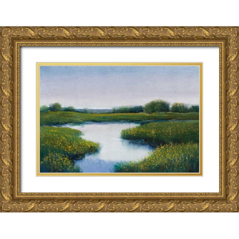 Marshlands II Gold Ornate Wood Framed Art Print with Double Matting by OToole, Tim