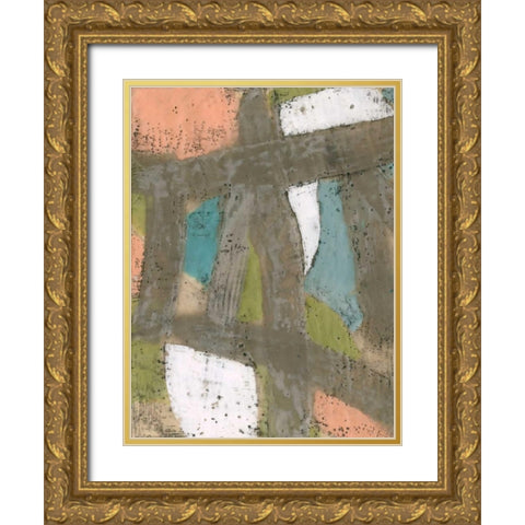 Bold Pastels II Gold Ornate Wood Framed Art Print with Double Matting by Goldberger, Jennifer