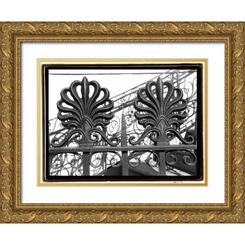 Wrought Iron Elegance I Gold Ornate Wood Framed Art Print with Double Matting by DeNardo, Laura