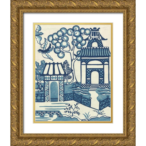 Willow Landscape II Gold Ornate Wood Framed Art Print with Double Matting by Zarris, Chariklia