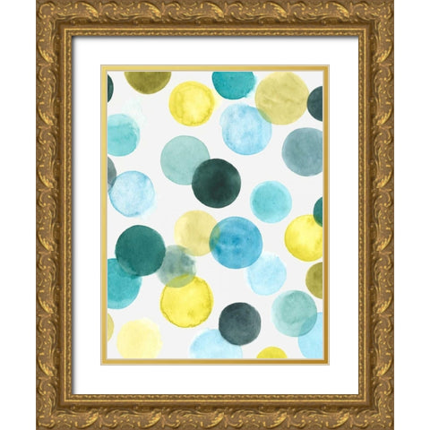 Aquatic Orbit II Gold Ornate Wood Framed Art Print with Double Matting by Vess, June Erica