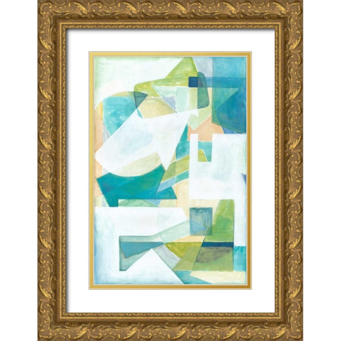 Overlay Abstract I Gold Ornate Wood Framed Art Print with Double Matting by Meagher, Megan