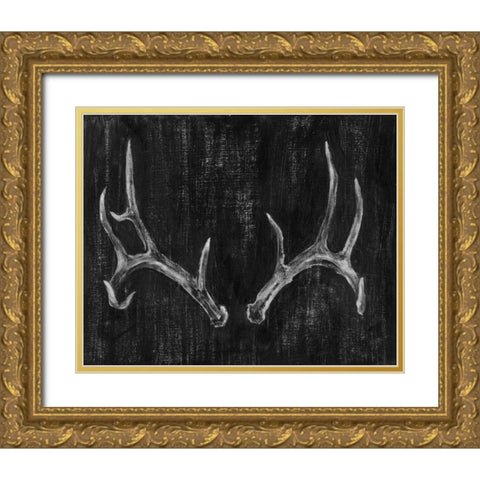 Rustic Antlers II Gold Ornate Wood Framed Art Print with Double Matting by Harper, Ethan