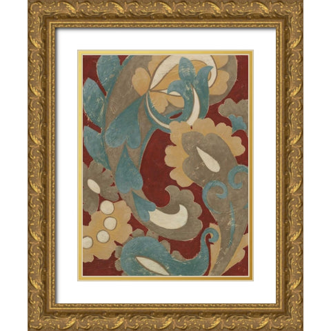 Provincial Paisley II Gold Ornate Wood Framed Art Print with Double Matting by Zarris, Chariklia