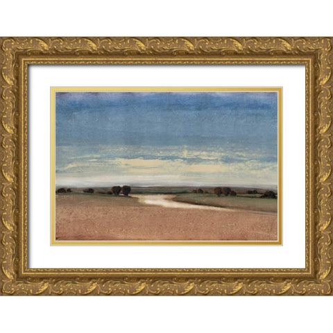 New Land I Gold Ornate Wood Framed Art Print with Double Matting by OToole, Tim