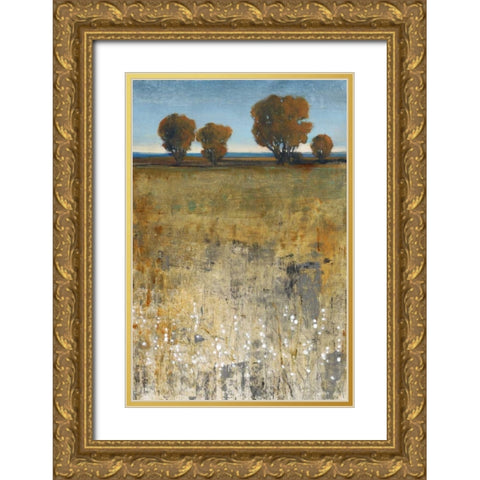 Distant Trees I Gold Ornate Wood Framed Art Print with Double Matting by OToole, Tim
