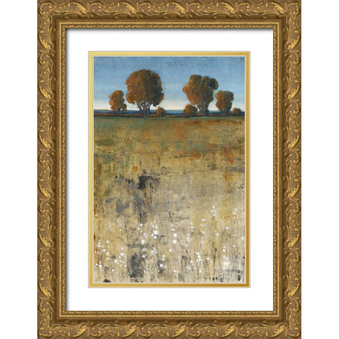 Distant Trees II Gold Ornate Wood Framed Art Print with Double Matting by OToole, Tim