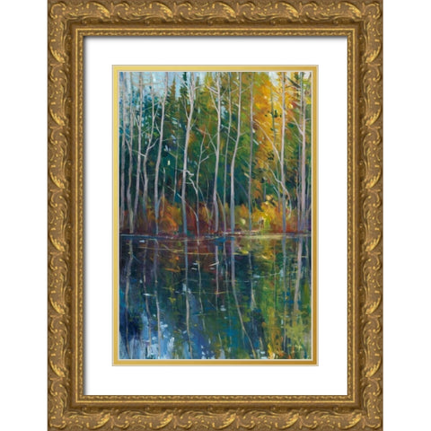 Pine Reflection II Gold Ornate Wood Framed Art Print with Double Matting by OToole, Tim
