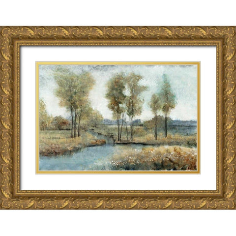 Stream Side I Gold Ornate Wood Framed Art Print with Double Matting by OToole, Tim
