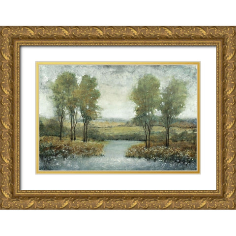 Stream Side II Gold Ornate Wood Framed Art Print with Double Matting by OToole, Tim