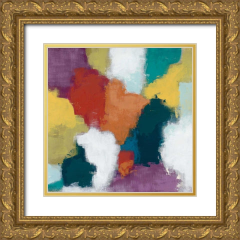 Color Cascade II Gold Ornate Wood Framed Art Print with Double Matting by Vess, June Erica