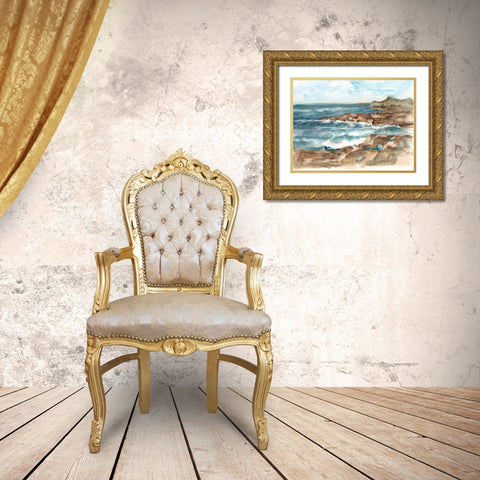 Coastal Watercolor VI Gold Ornate Wood Framed Art Print with Double Matting by Harper, Ethan