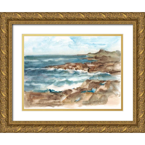 Coastal Watercolor VI Gold Ornate Wood Framed Art Print with Double Matting by Harper, Ethan