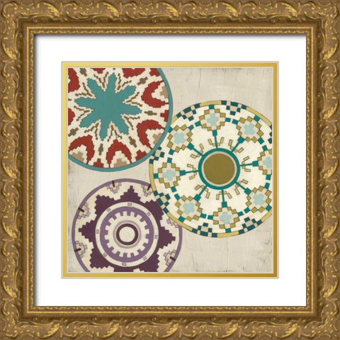 Basket Motif I Gold Ornate Wood Framed Art Print with Double Matting by Vess, June Erica