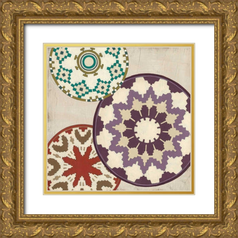 Basket Motif IV Gold Ornate Wood Framed Art Print with Double Matting by Vess, June Erica