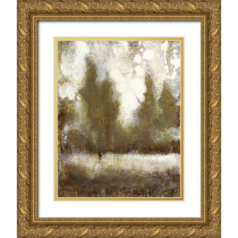 Gilded Tree Silhouette II Gold Ornate Wood Framed Art Print with Double Matting by OToole, Tim