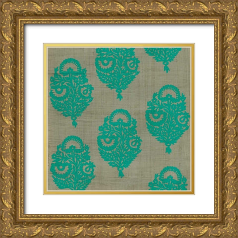 Paradise Paisley II Gold Ornate Wood Framed Art Print with Double Matting by Zarris, Chariklia