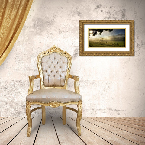Running in the Mist Gold Ornate Wood Framed Art Print with Double Matting by Head, Danny