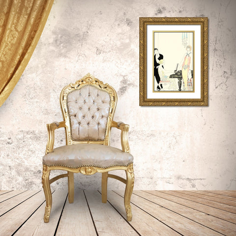 Arte Deco Fashion I Gold Ornate Wood Framed Art Print with Double Matting by Unknown