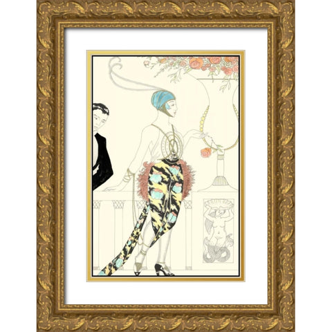 Arte Deco Fashion II Gold Ornate Wood Framed Art Print with Double Matting by Unknown